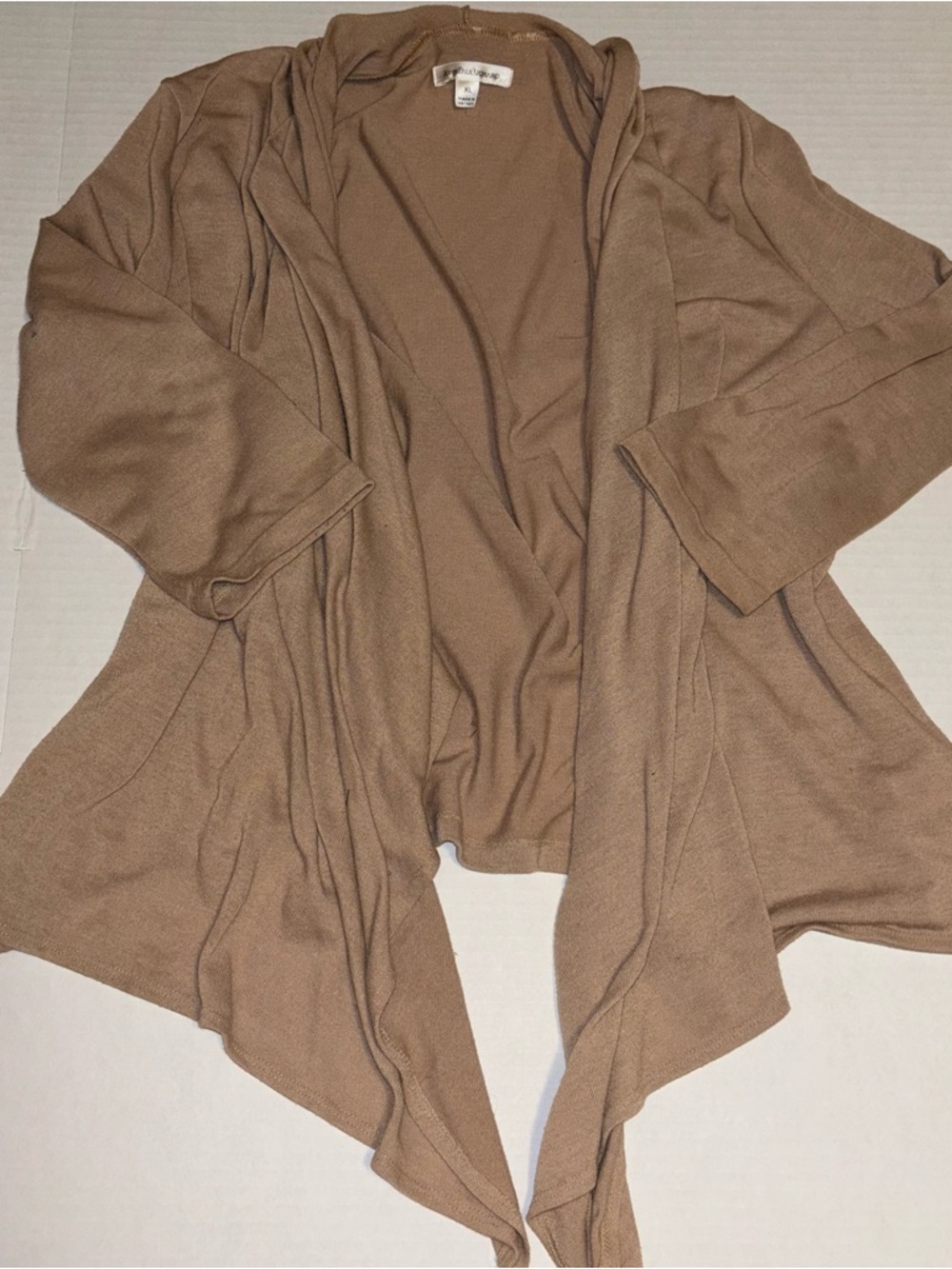 JohnPaulRichard Camel Brown Draped Open-Front Cardigan XL